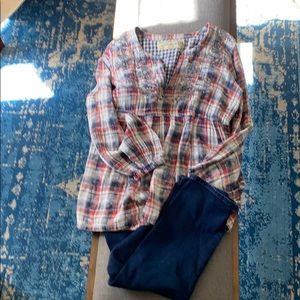 Artisan De Luxe LS Plaid baby doll top